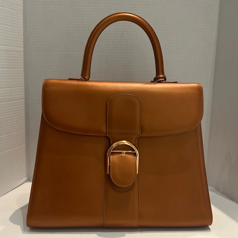 Delvaux Brilliant GM - Bronze Metallic Leather Handbag